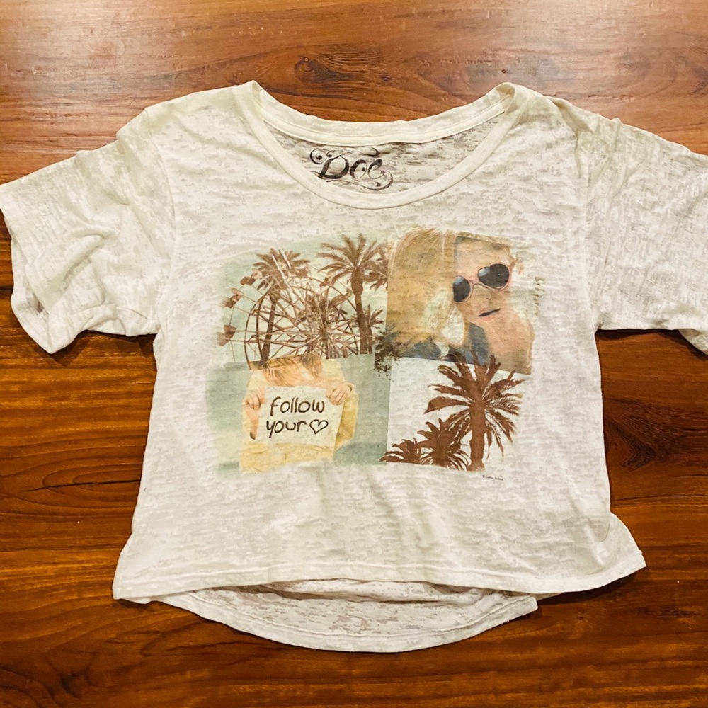 White graphic tee